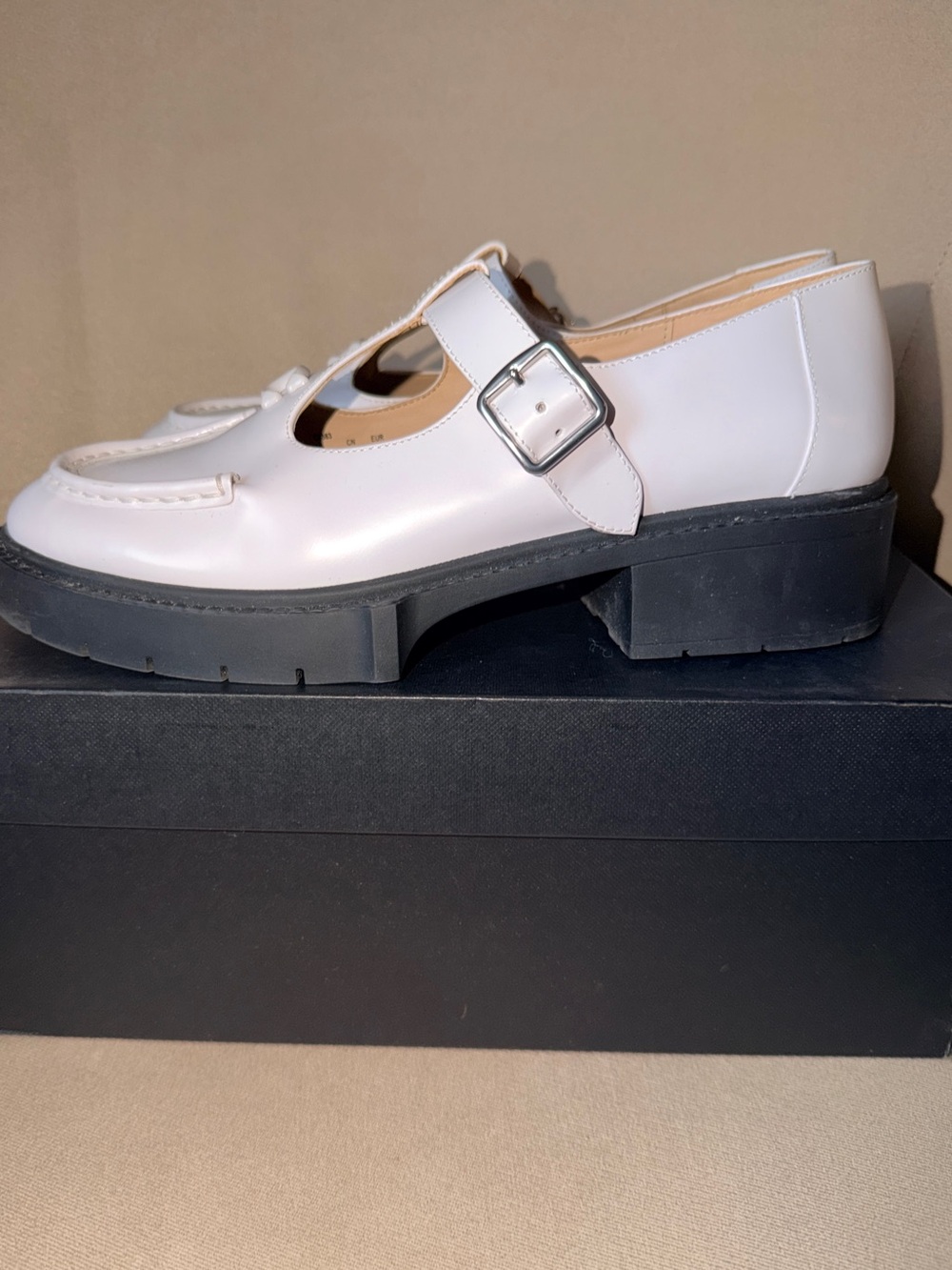 COACH Liv Leather T-Strap Mary Jane Loafers, White - Size 10 Women’s - Picture 7 of 10
